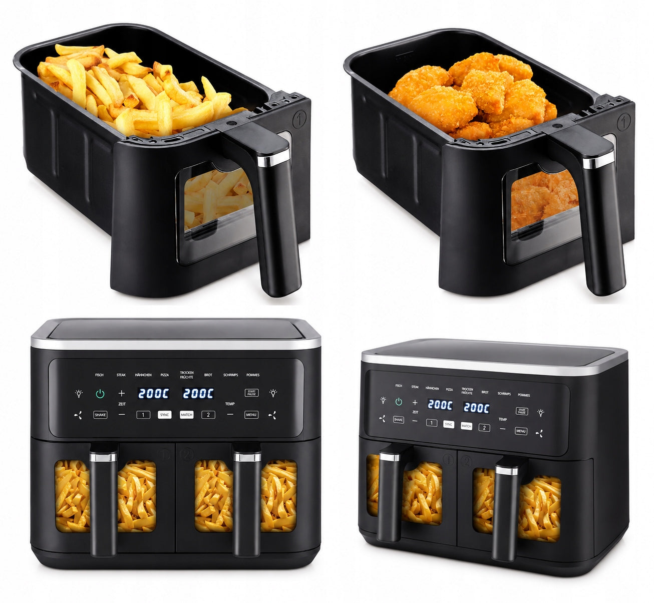 Two-chamber air fryer StarQ fat-free 9L 2500W