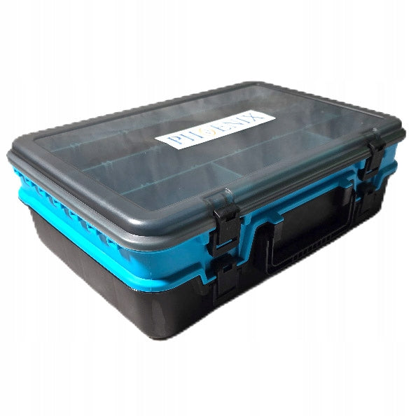 Two-level fishing box PHOENIX 38.5x27x12cm, WOBBLERS, RUBBERS - PUD46 Packaging status original