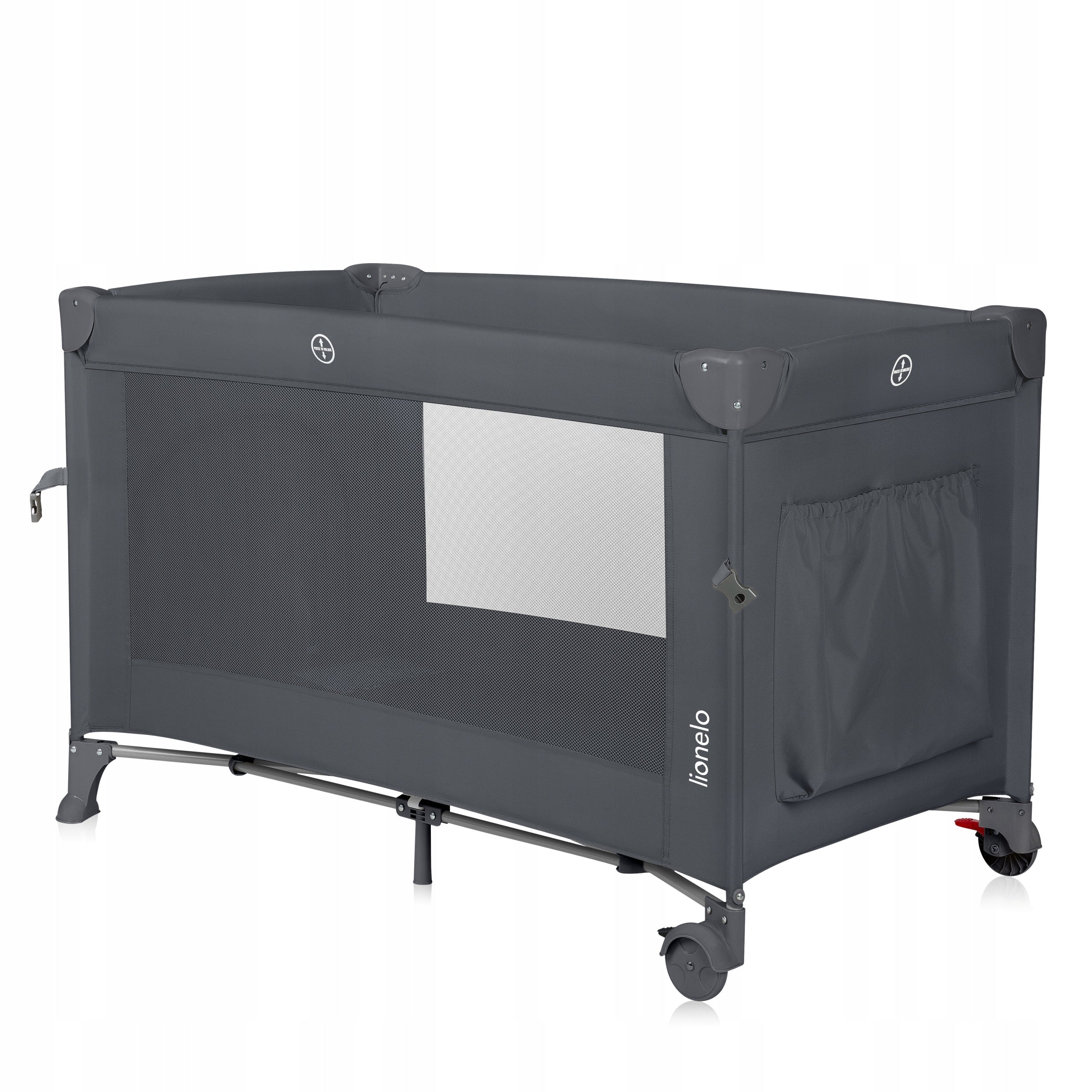 Two-level travel cot 3in1 Lionelo ELLEN GREY CONCRETE + Bag Brand Lionelo