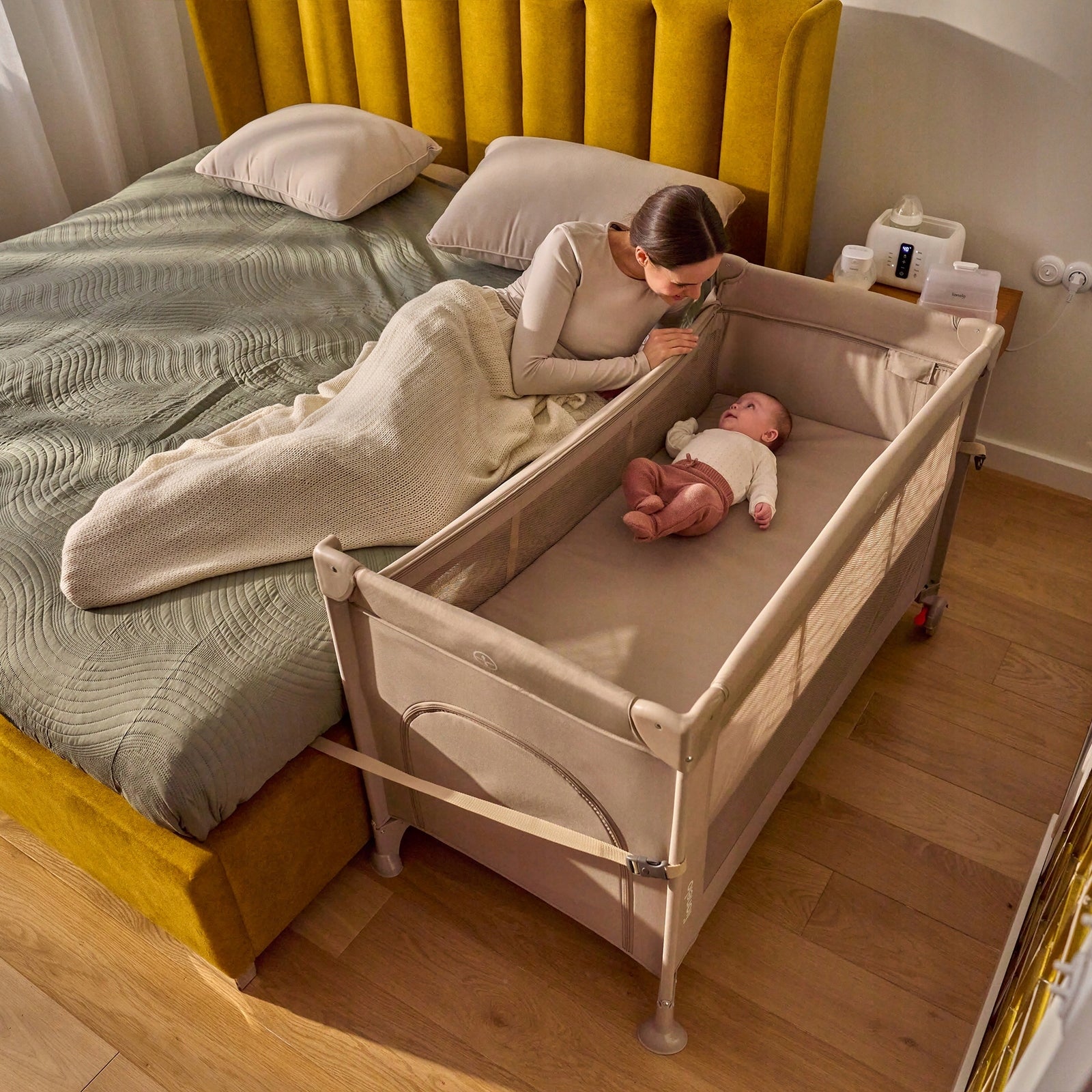 Two-level travel cot 3in1 Lionelo LO-ELLEN GREEN SAGE Manufacturer code LO-ELLEN GREEN SAGE