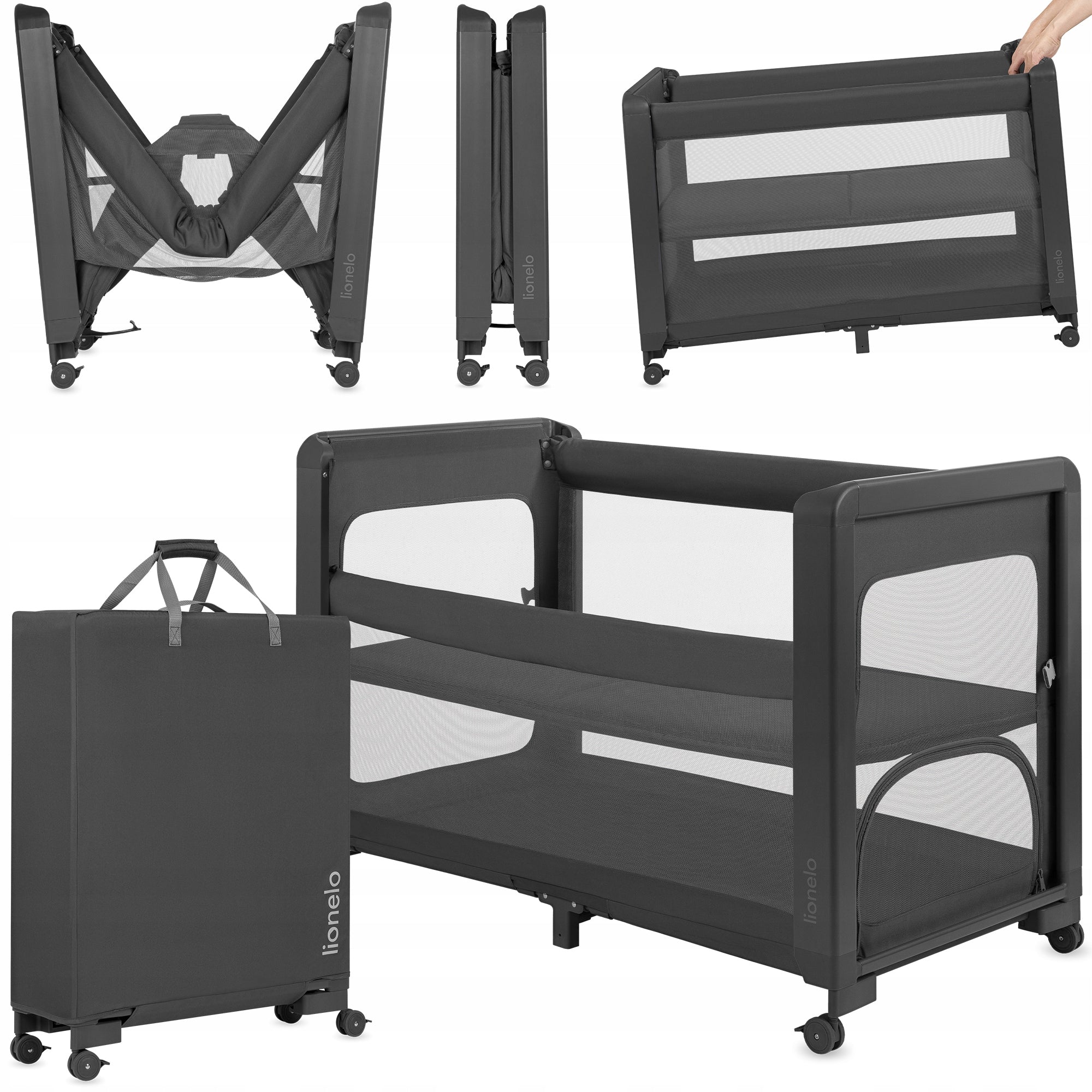Two-level travel cot 5in1 delivery freestanding Lionelo Patty