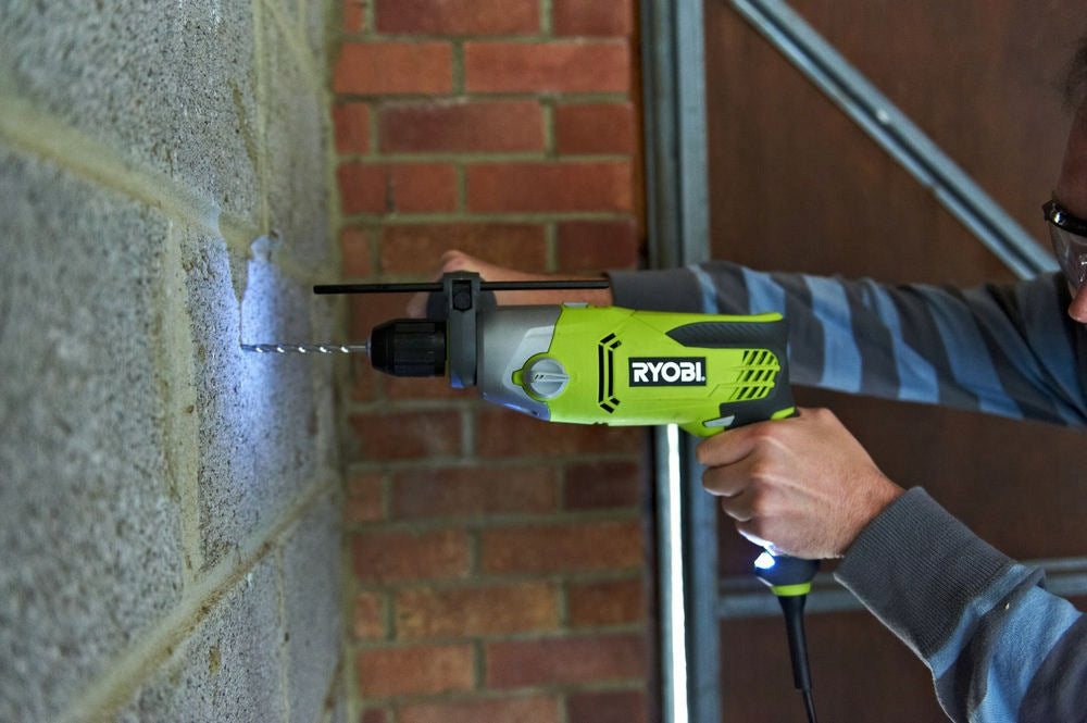 Two-speed impact drill 1200W LED backlighting RPD1200-K RYOBI Drill weight 3.2 kg
