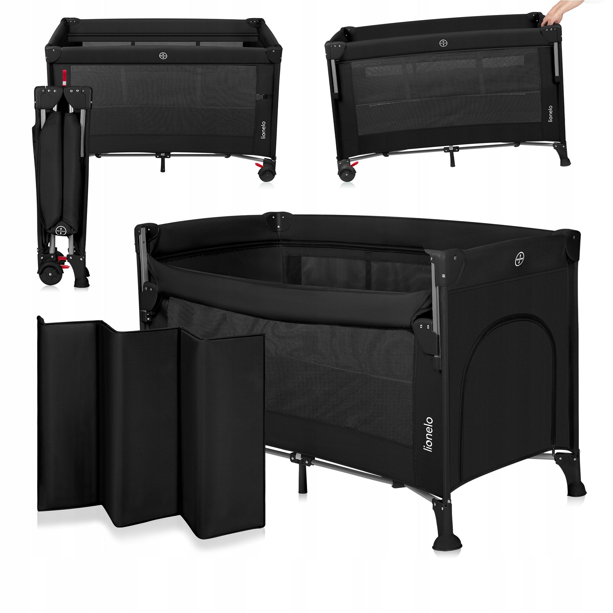 Two-tier travel cot 3in1 folding extra bed bag Lionelo Ellen