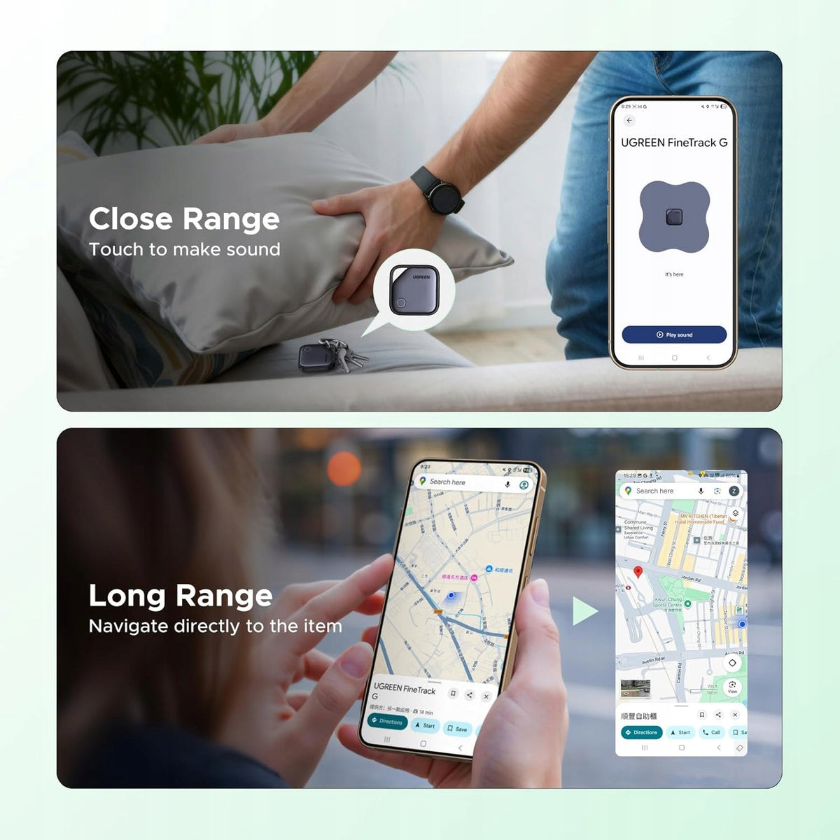 UGreen Bluetooth Locator 4 PIECES FOR KEYS ANDROID Tracker CM916 Brand Ugreen
