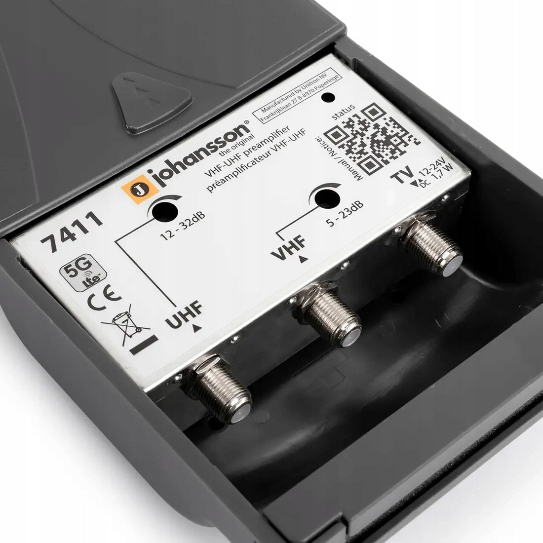 UHF/VHF mast amplifier Johansson 7411 filter LTE 5G LED indicator Brand Johansson