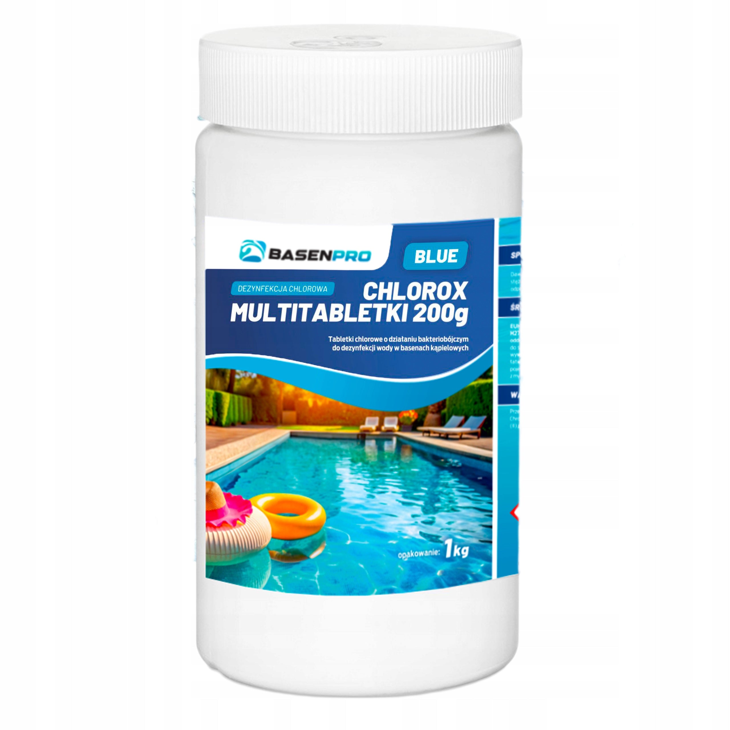 ULTRA STRONG Chlorine for Swimming Pool Jacuzzi SPA BLUE Tablets 200g Chemistry 1KG Manufacturer code NTCE EBAN Multi tabletki do basenu 1kg 5x200