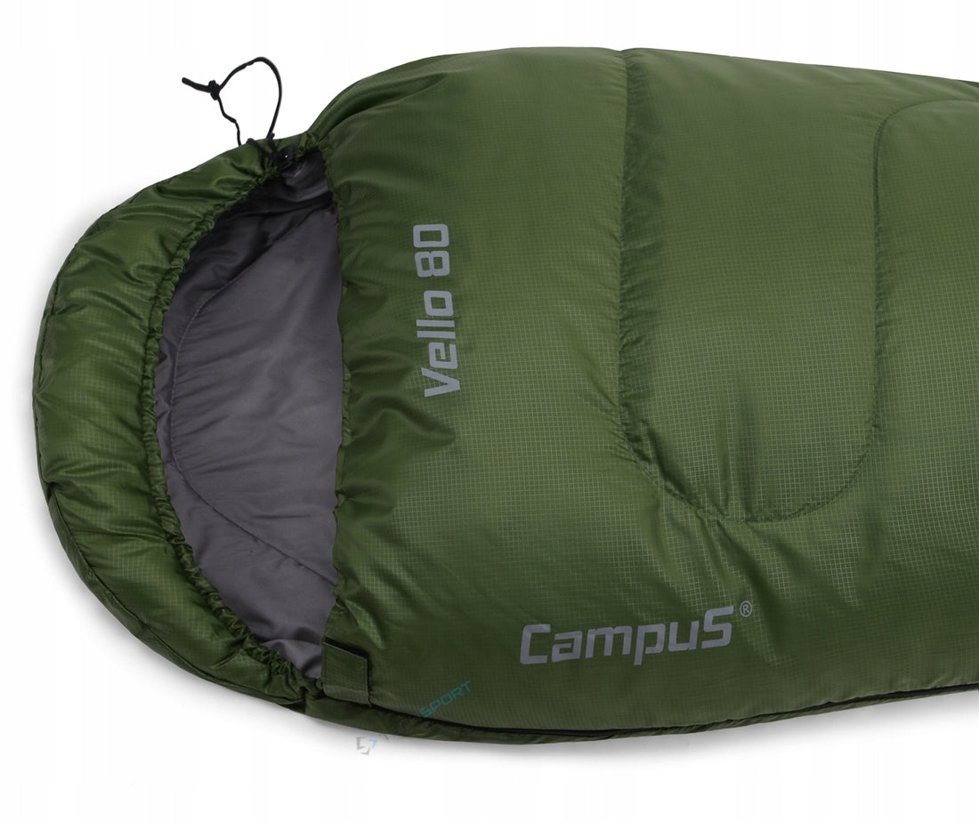 ULTRALIGHT SLEEPING BAG MUMMY CAMPUS VELLO 80 to 2s 740g Color green