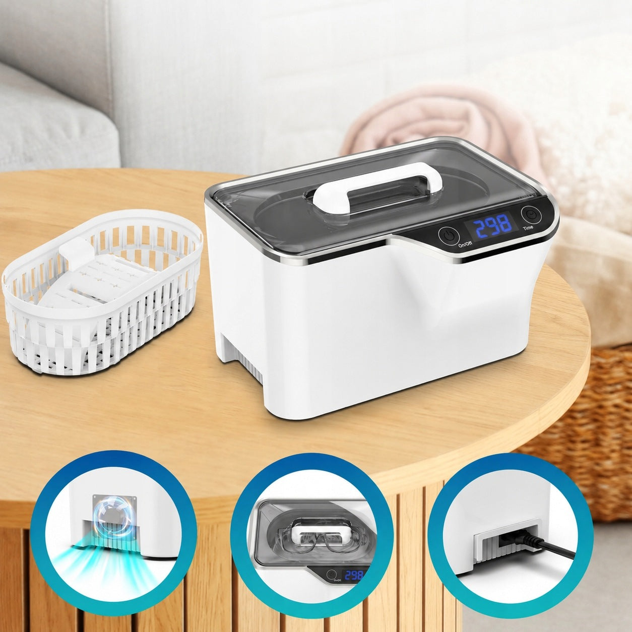 ULTRASONIC COSMETIC WASHER for Jewelry Cutters Sterilizer 50W 0.6L Packaging status original
