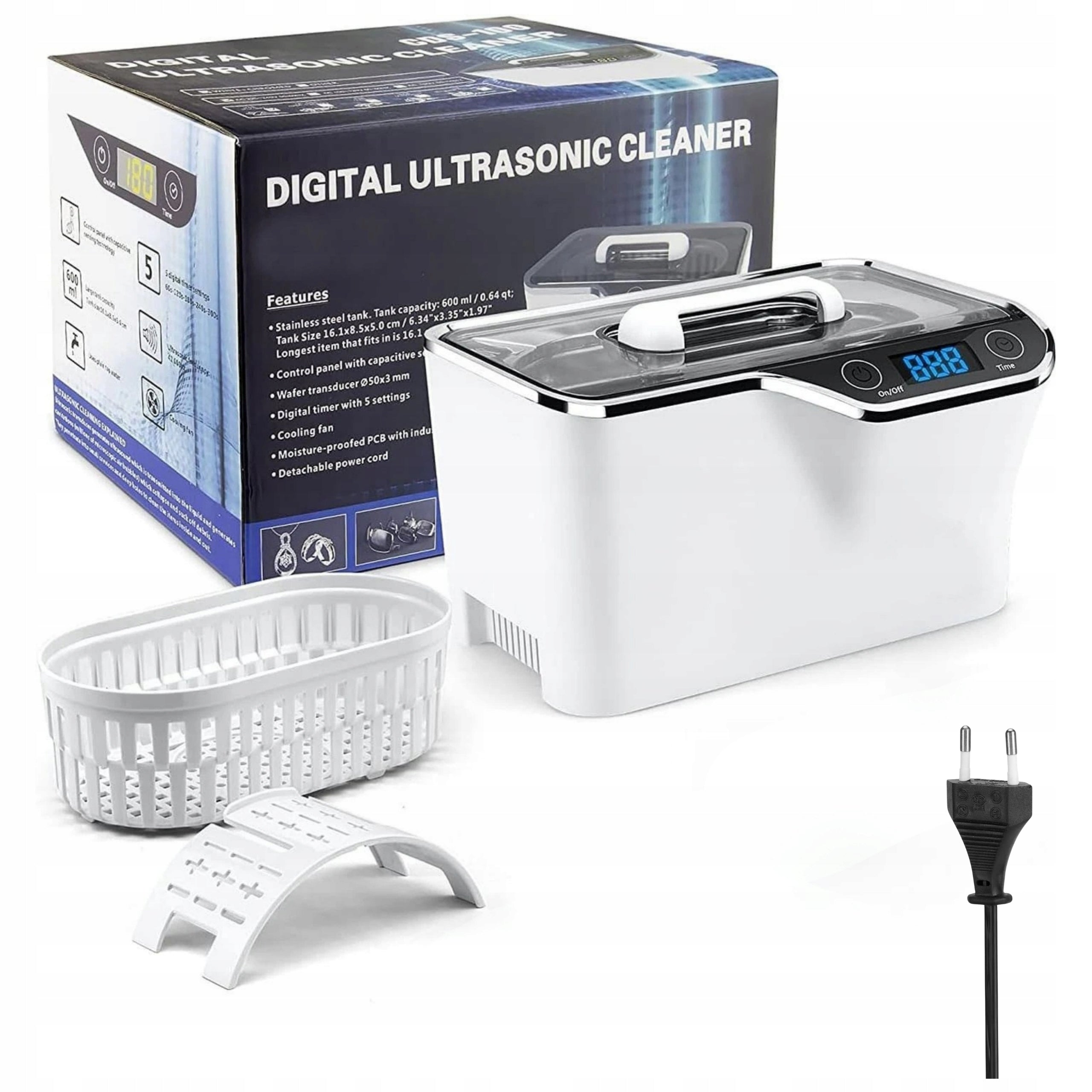 ULTRASONIC COSMETIC WASHER for Jewelry Cutters Sterilizer 50W 0.6L