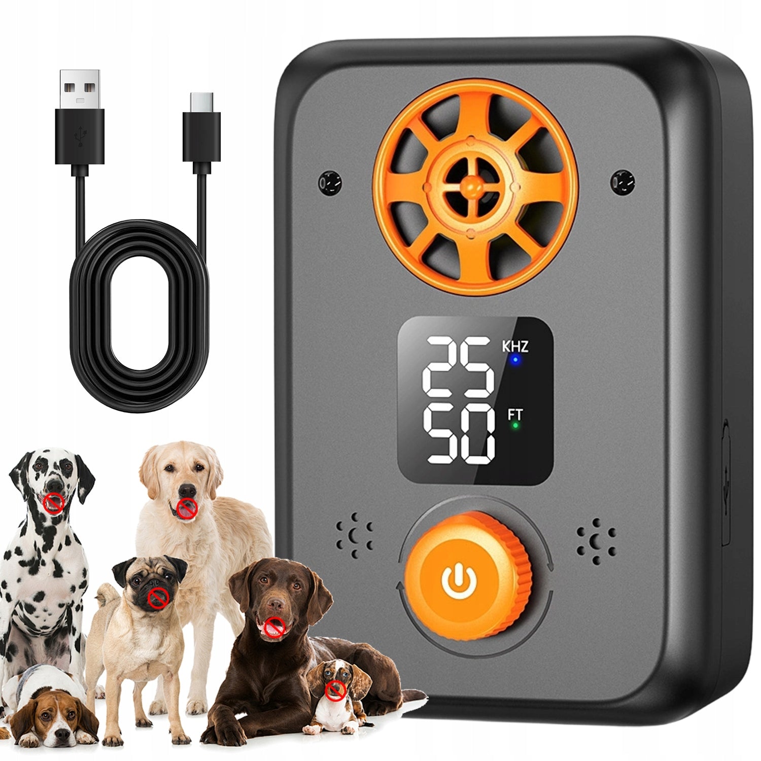 ULTRASONIC DOG REPELLENT DETERRENT WITH LED DISPLAY 1200MAH