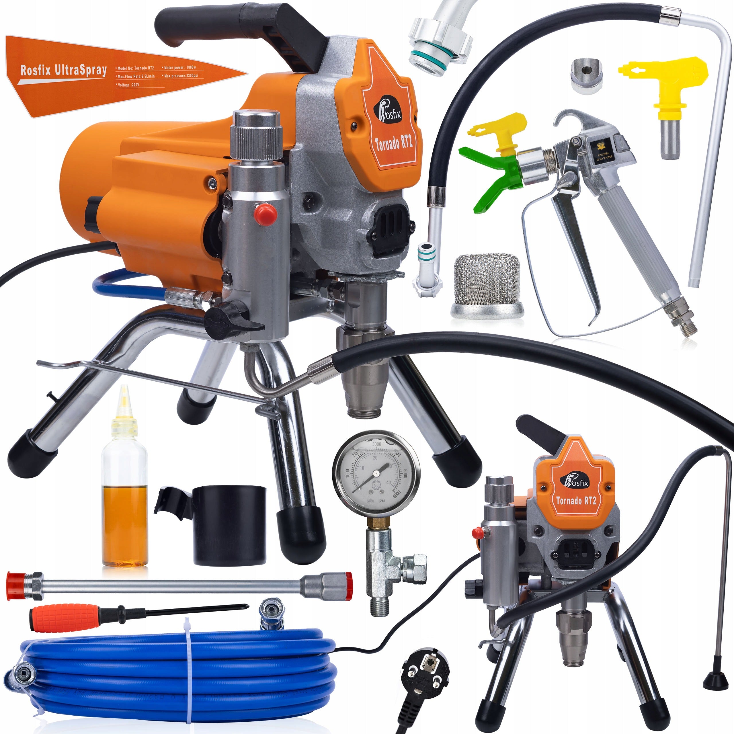 ULTRASPRAY PAINT SPRAYER ROSFIX TORNADO RT2 1800W 22MPA FOR INTERIOR PROFI