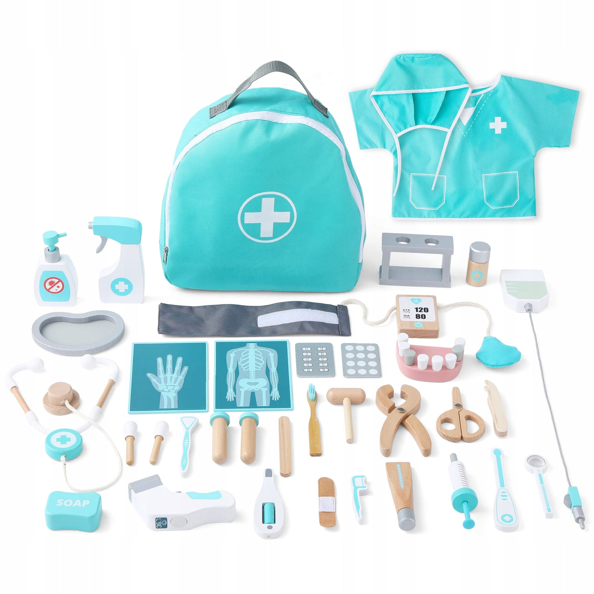 UMU Deluxe Wooden Doctor's Set for Children 36 pcs