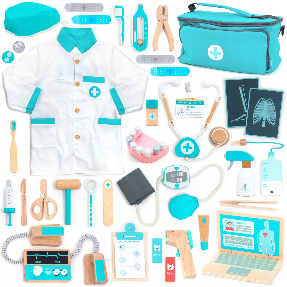UMU Wooden Deluxe PLUS Doctor set for Children 37 pcs