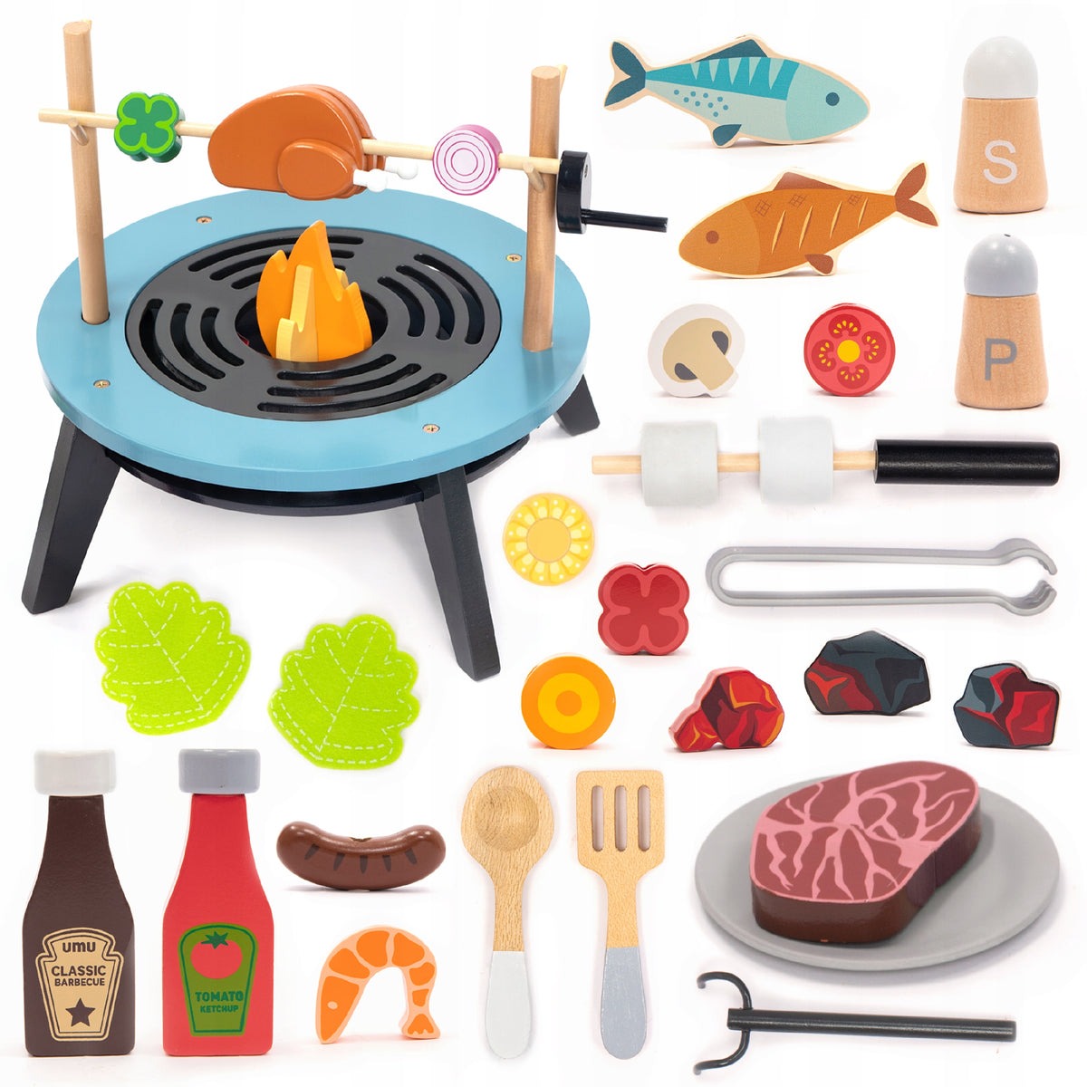 UMU Wooden Grill set for children 45 pcs.