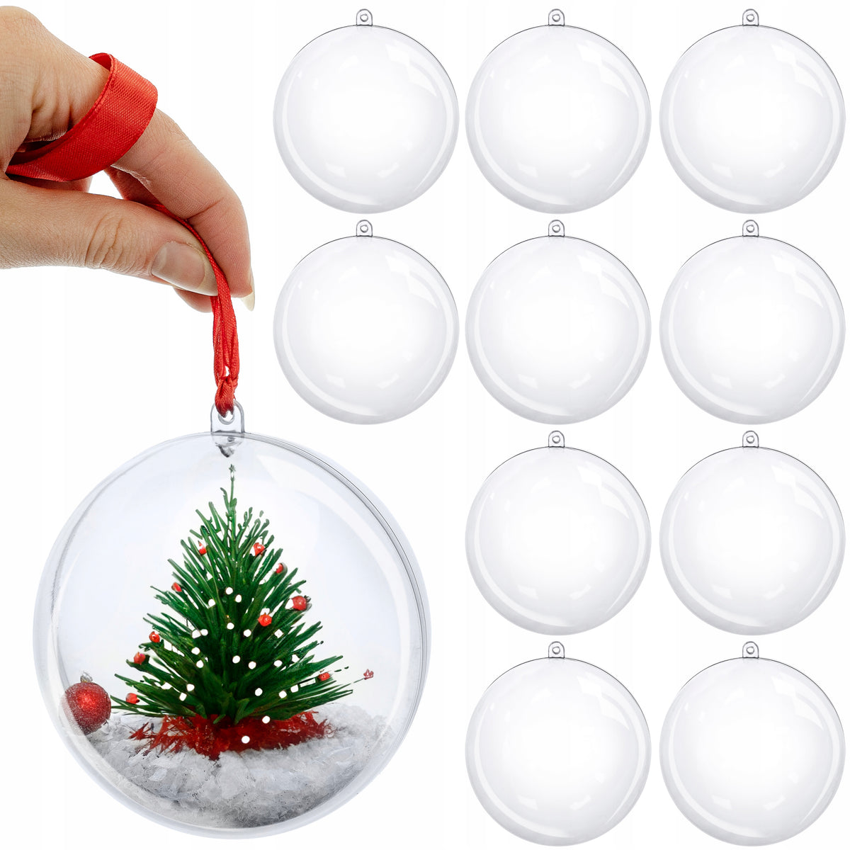 UNBREAKABLE CHRISTMAS TREE BAUBLES 10 cm CHRISTMAS ORNAMENTS PLASTIC DIY BAUBLE