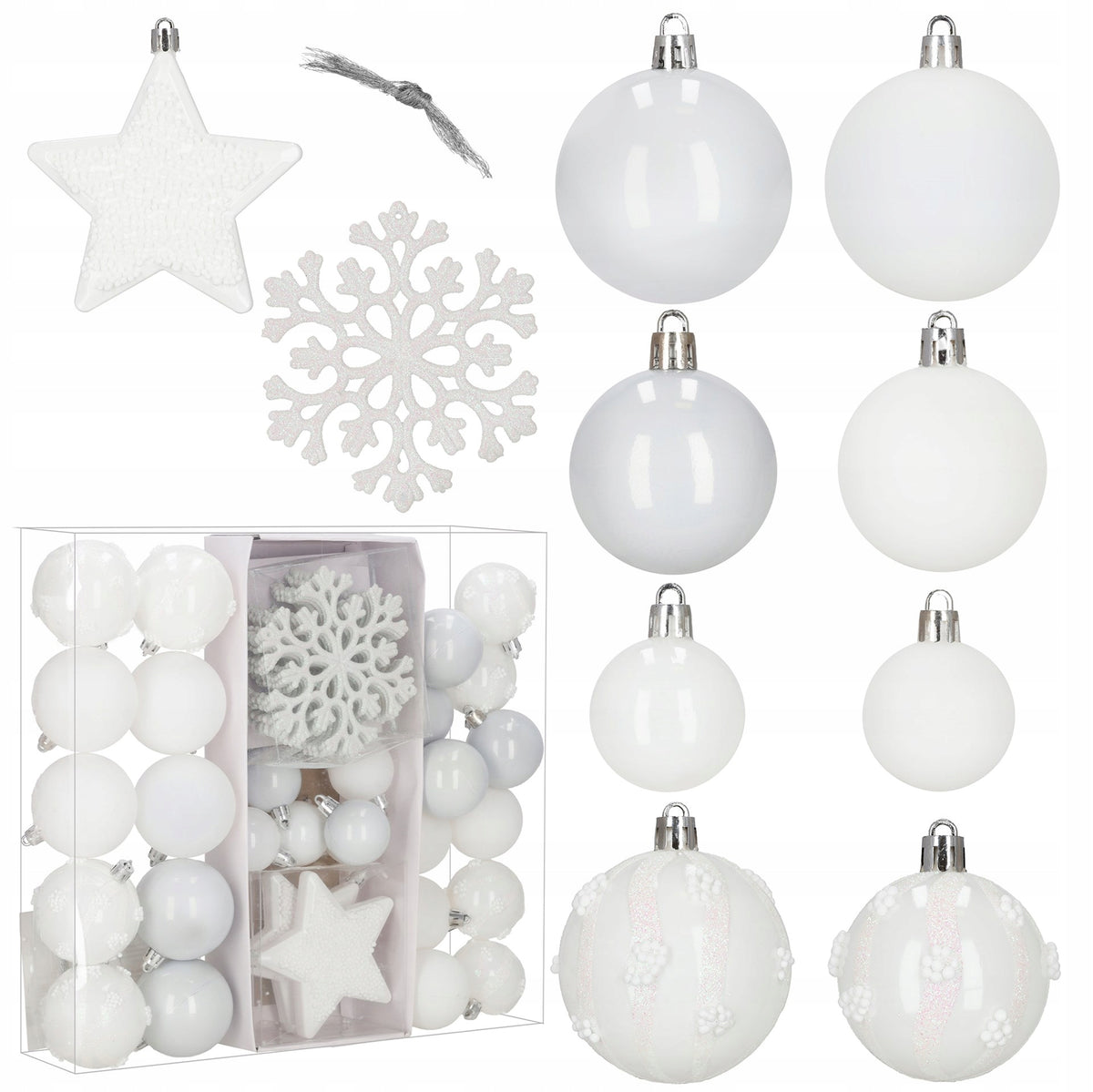 UNBREAKABLE CHRISTMAS TREE BAUBLES 40 pcs SET OF 10cm MIX FOR CHRISTMAS TREE LARGE PREMIUM Brand Springos