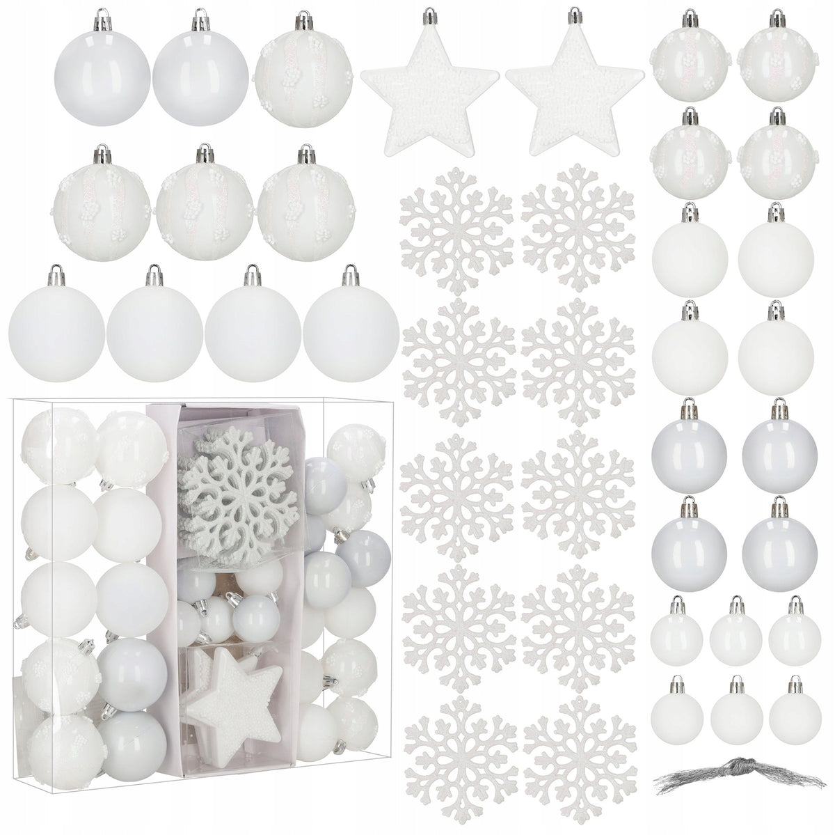 UNBREAKABLE CHRISTMAS TREE BAUBLES 40 pcs SET OF 10cm MIX FOR CHRISTMAS TREE LARGE PREMIUM