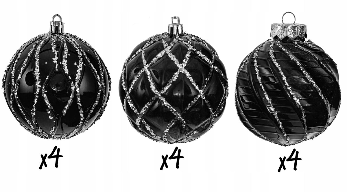 UNBREAKABLE CHRISTMAS TREE BAUBLES CHRISTMAS DECORATIONS 12 pcs 8 cm sequins Brand no brand