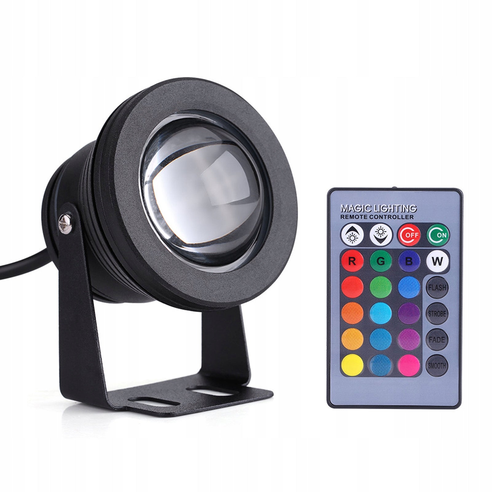 UNDERWATER LAMP RGB LED HEADLIGHT WITH REMOTE CONTROL 12V 10W COLORFUL
