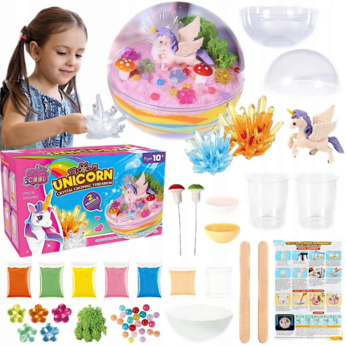 UNICORN CREATIVE SET TO CREATE CRYSTAL TERRARIUM DIY FOR CHILDREN