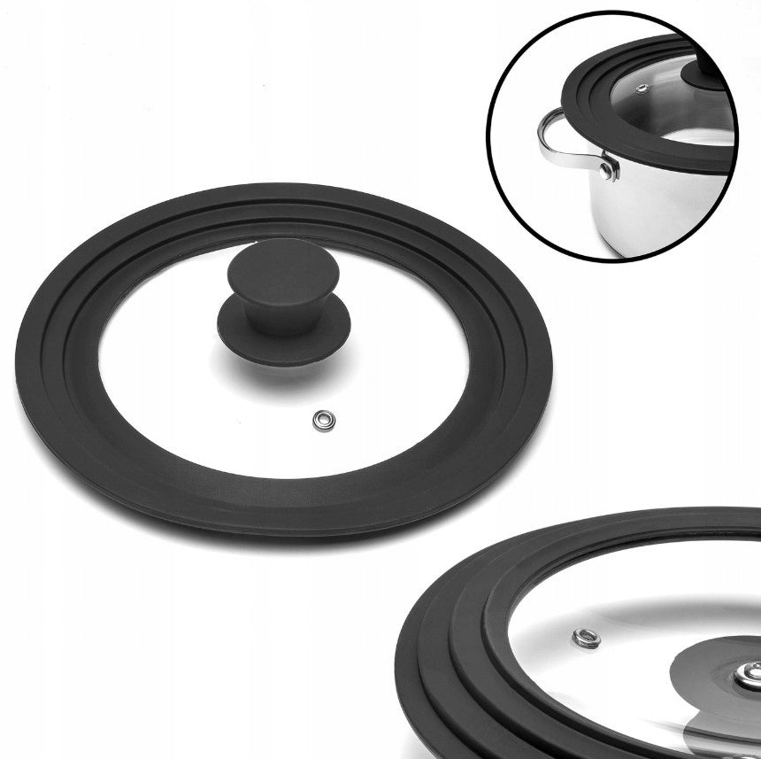 UNIVERSAL COVER 16/18/20cm Cover FOR PAN POT SILICONE GLASS