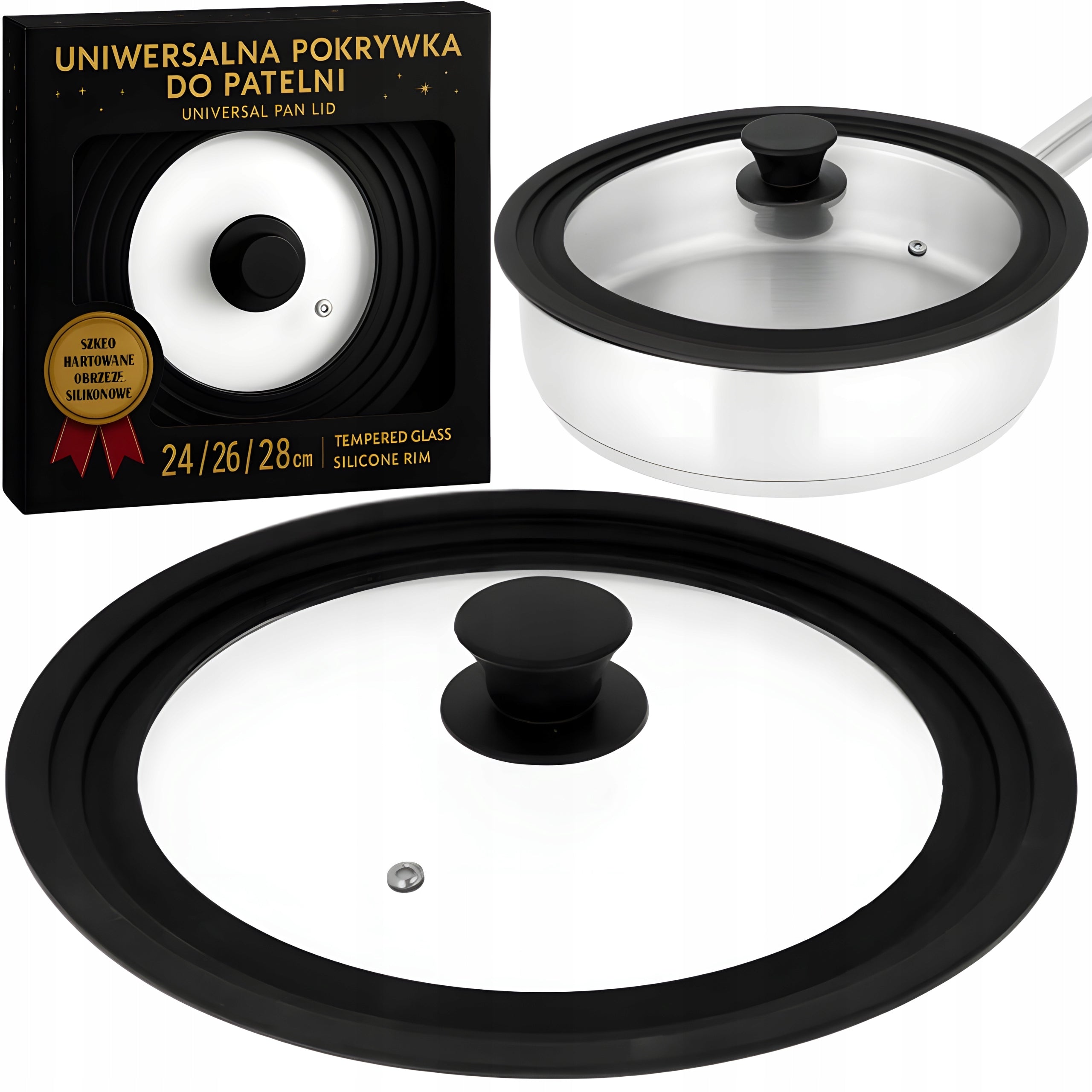 UNIVERSAL COVER FOR POTS HEAT-RESISTANT SILICONE 24/26/28 CM