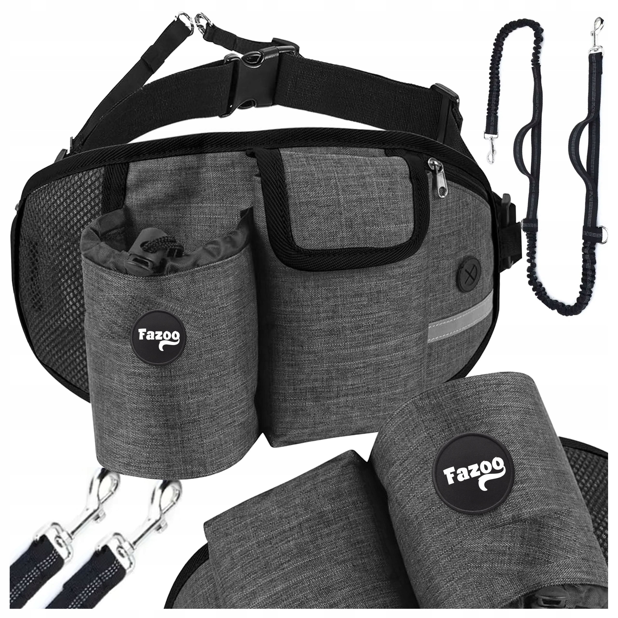 UNIVERSAL HIP BELT Lanyard for Dog Running Elastic Grey 2,5m