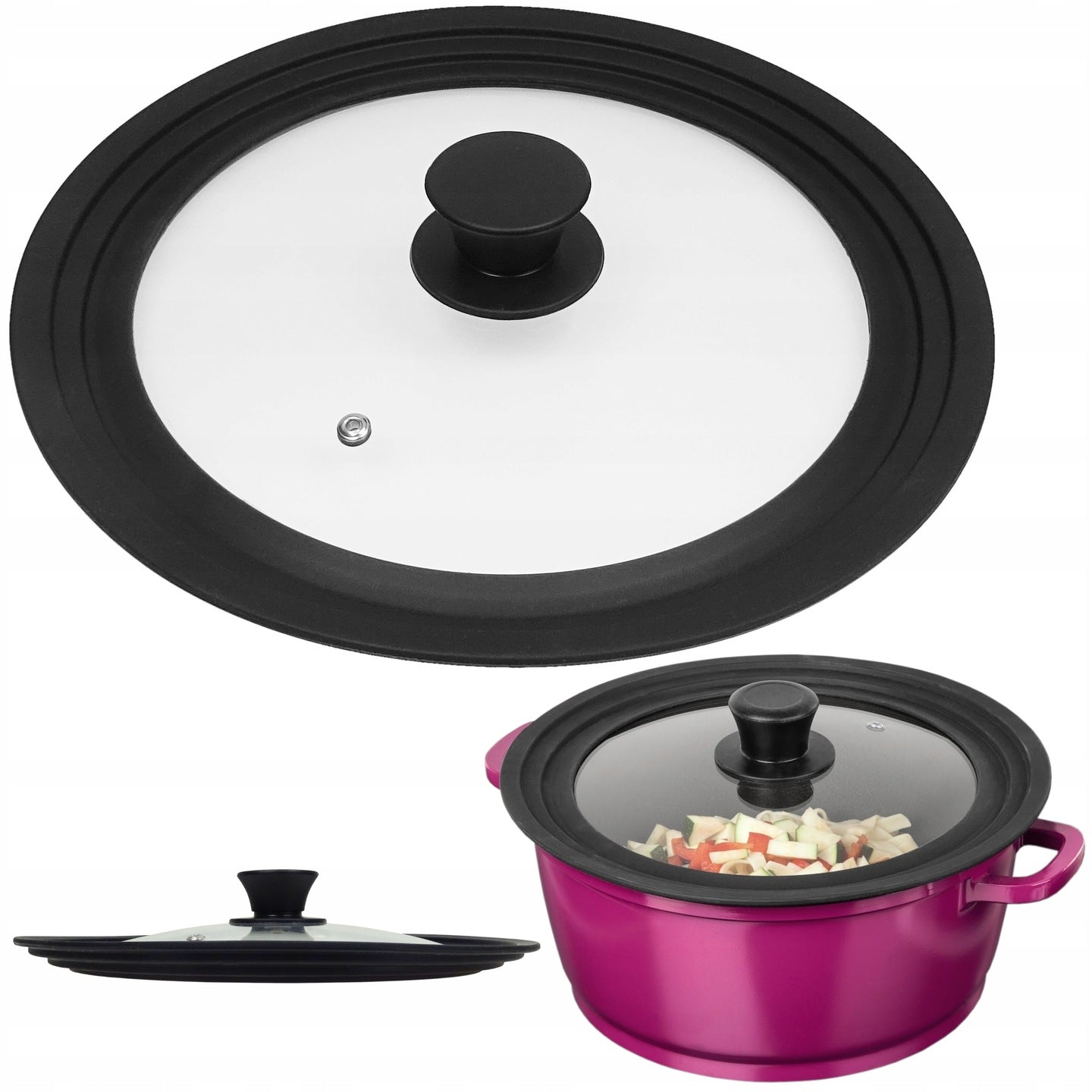 UNIVERSAL LID FOR POTS HEAT-RESISTANT SILICONE 26/28/30 CM