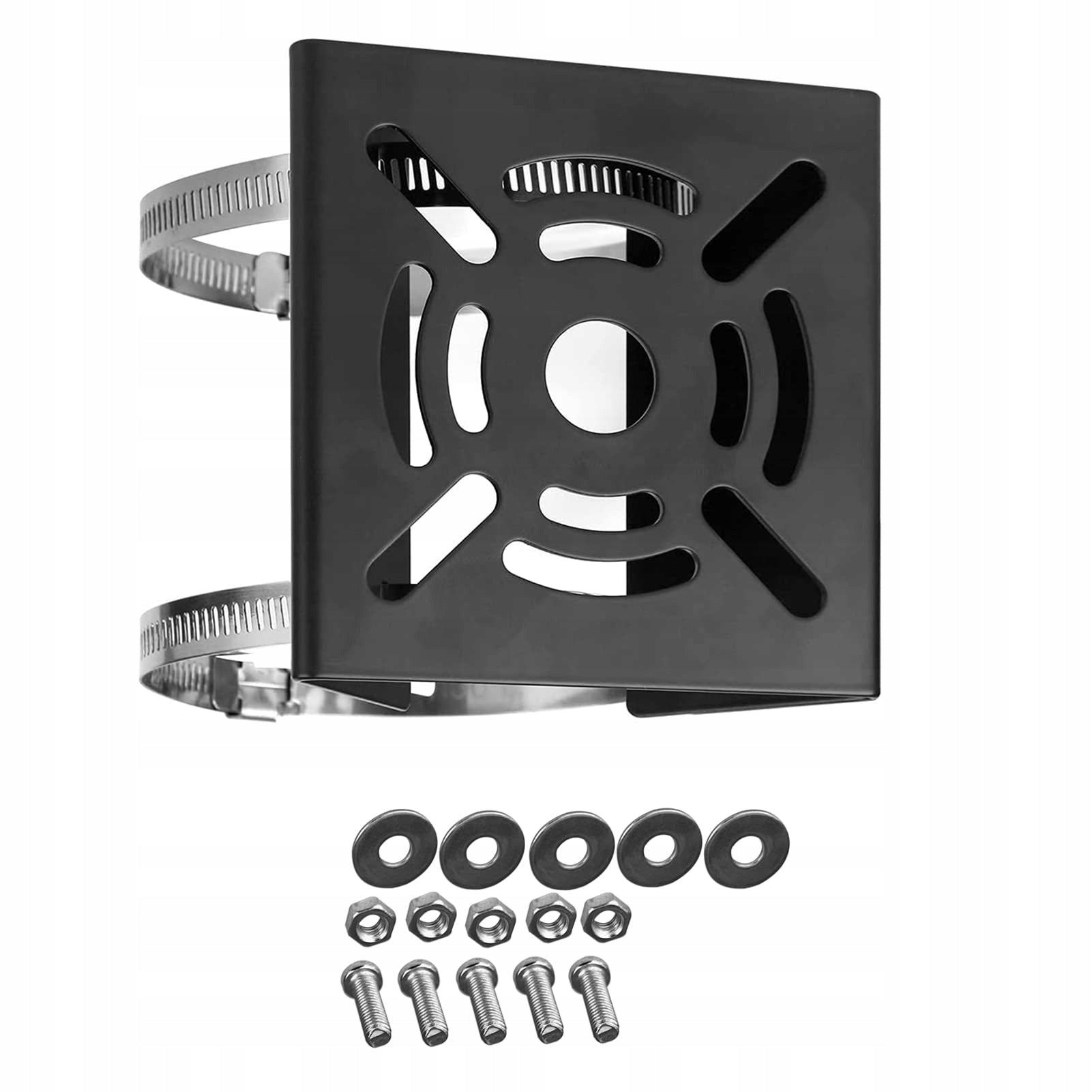 UNIVERSAL POLE MOUNTING BRACKET for CCTV CAMERAS BLACK 45-100mm