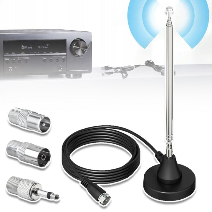 UNIVERSAL ROOM ANTENNA FM DAB RADIO TELESCOPIC SIGNAL AMPLIFICATION