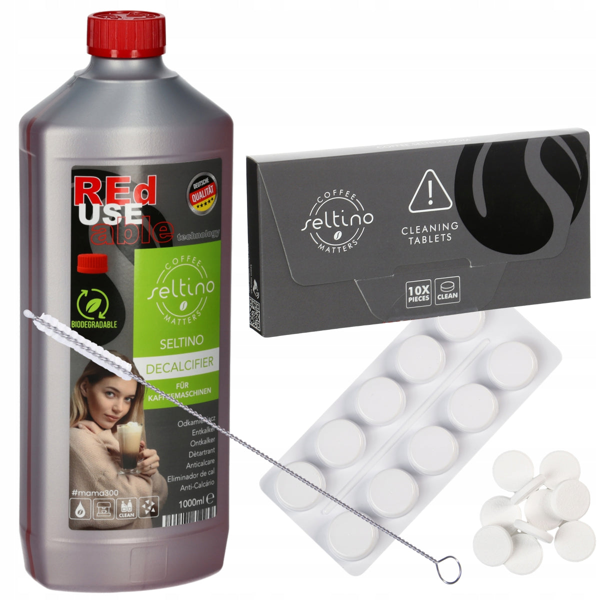 UNIVERSAL SET for cleaning the machine Descaler 1L Tabs Brush