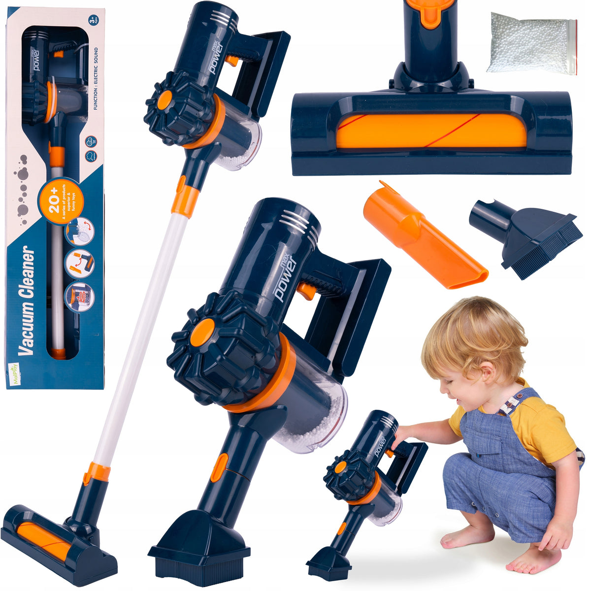 UPRIGHT ELECTRIC VACUUM CLEANER WITH SOUND SUCTION FUNCTION 2IN1 FOR CHILDREN