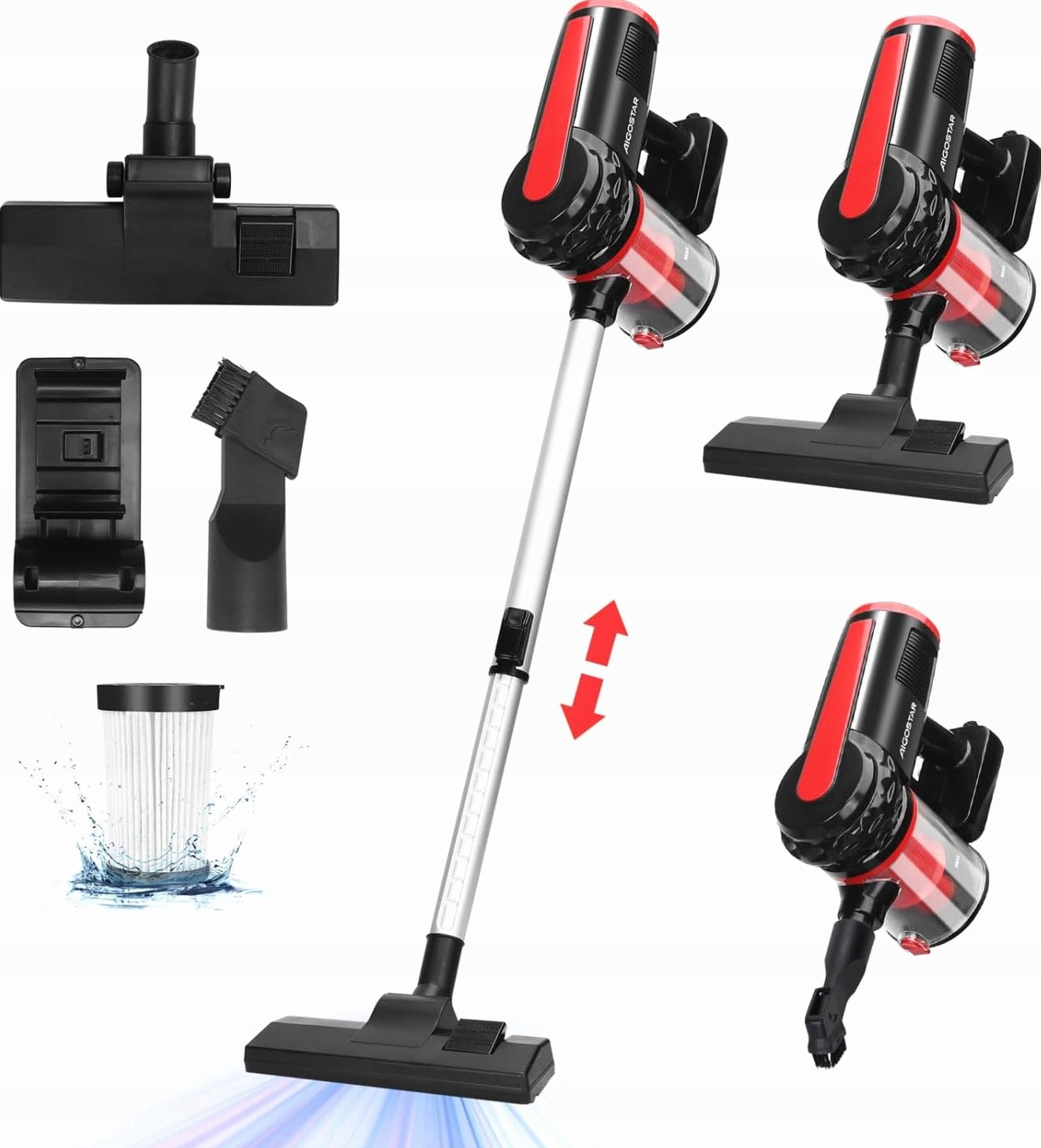 UPRIGHT HANDHELD VACUUM CLEANER 600W BAGLESS LIGHTWEIGHT HOUSEHOLD HEPA FILTER