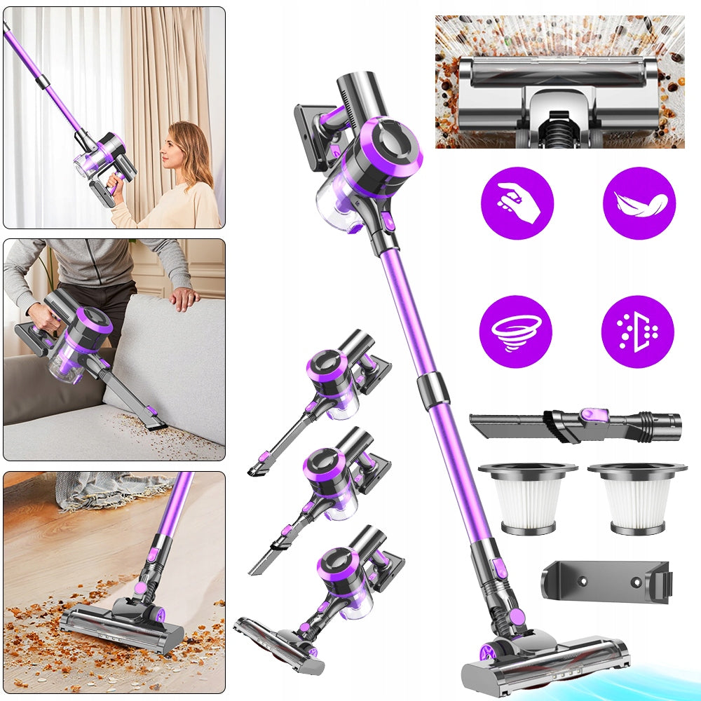 UPRIGHT VACUUM CLEANER CORDLESS HANDHELD BAGLESS 400W +2IN1 SHORT BRUSH Dust container volume 1.2 l