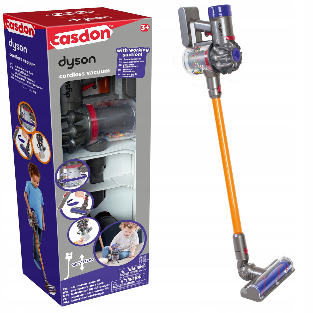 UPRIGHT VACUUM CLEANER FOR CHILDREN WITH WIRELESS SOUND CASDON