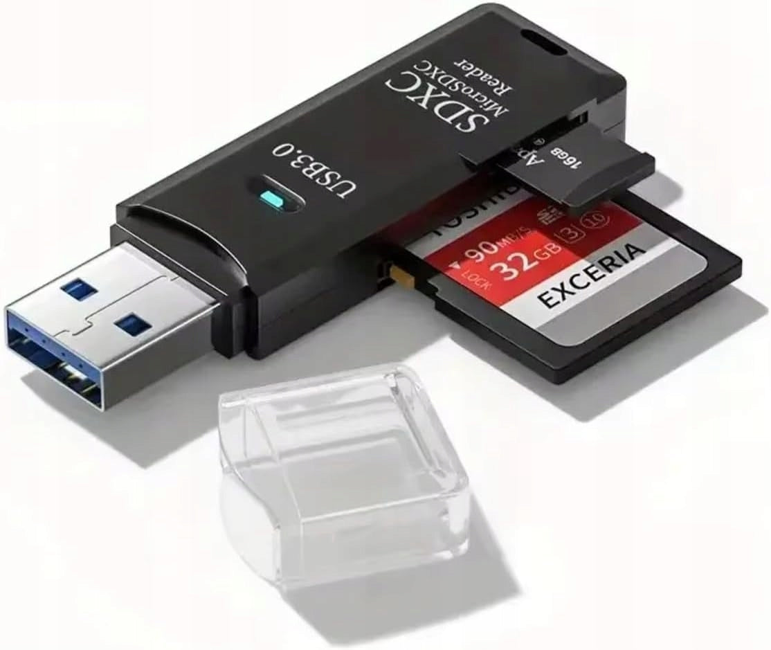 USB 3.0 2in1 SD TF MicroSD Fast Memory Card Reader for Laptop PC