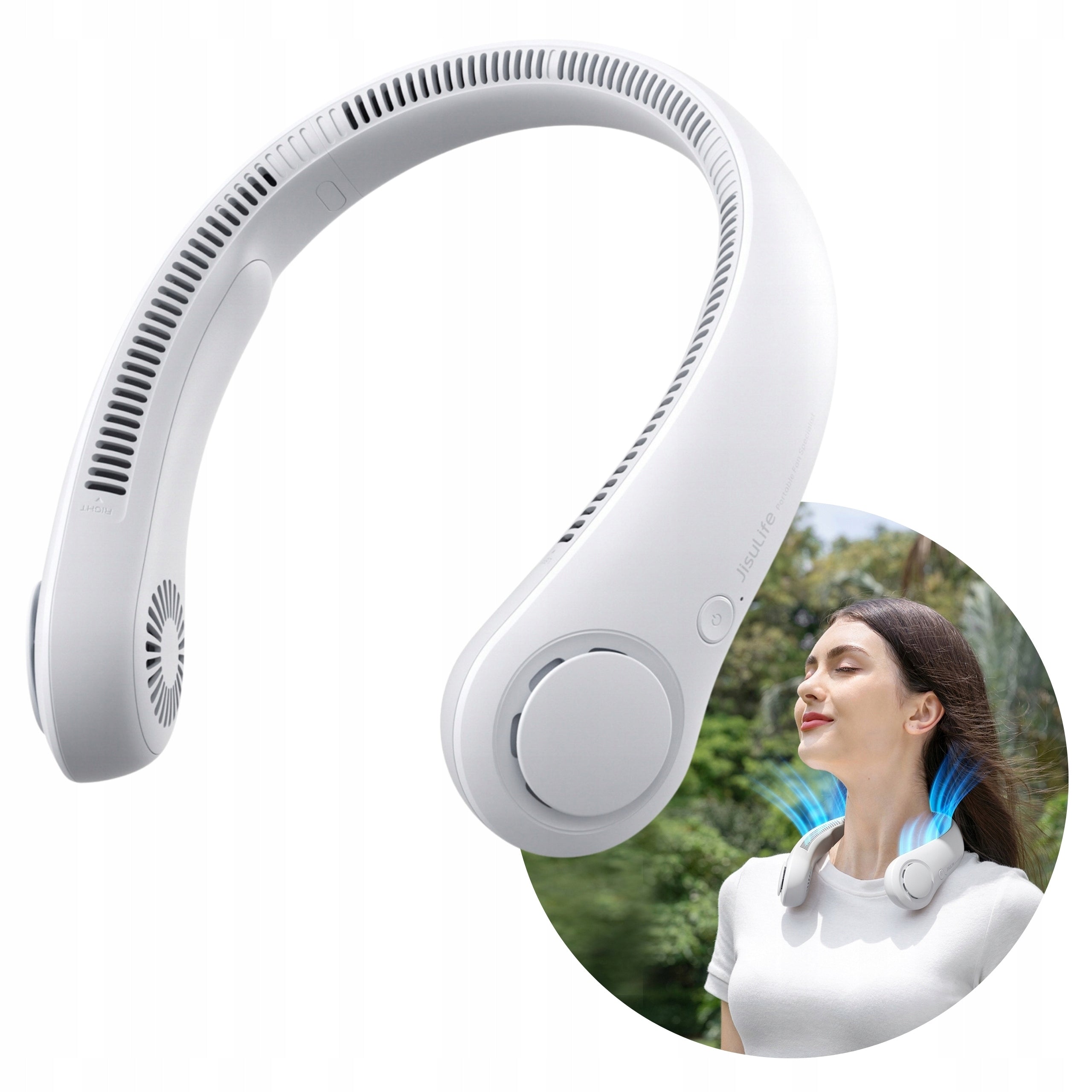 USB 4000mAh NECK FAN PORTABLE FAN JISULIFE 5 AIRFLOW MODES