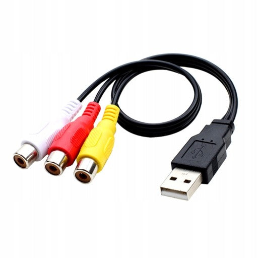USB Audio and Video Cable For 3RCA