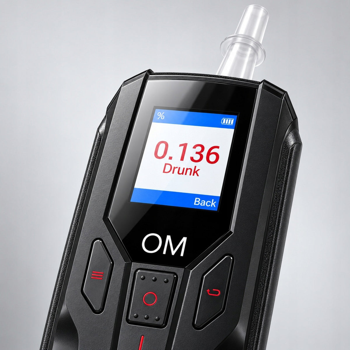 USB Breathalyzer - Charger - Cable - 5 Mouthpieces - Highest Repeatability Manufacturer code OM