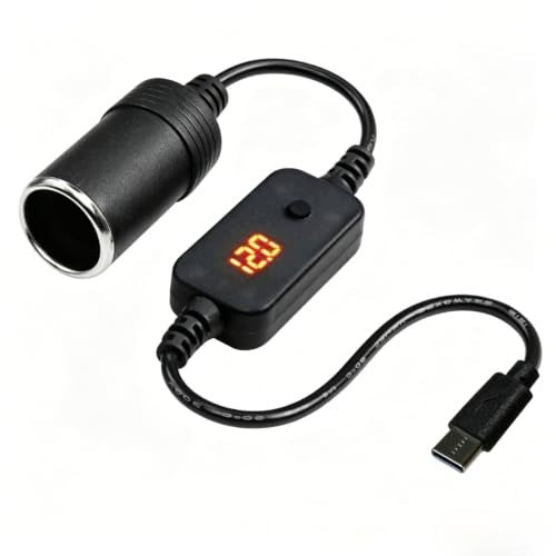 USB C ADAPTER FOR CIGARETTE LIGHTER 12V VOLTAGE CONVERTER CAR VOLTMETER Effective power 10 W