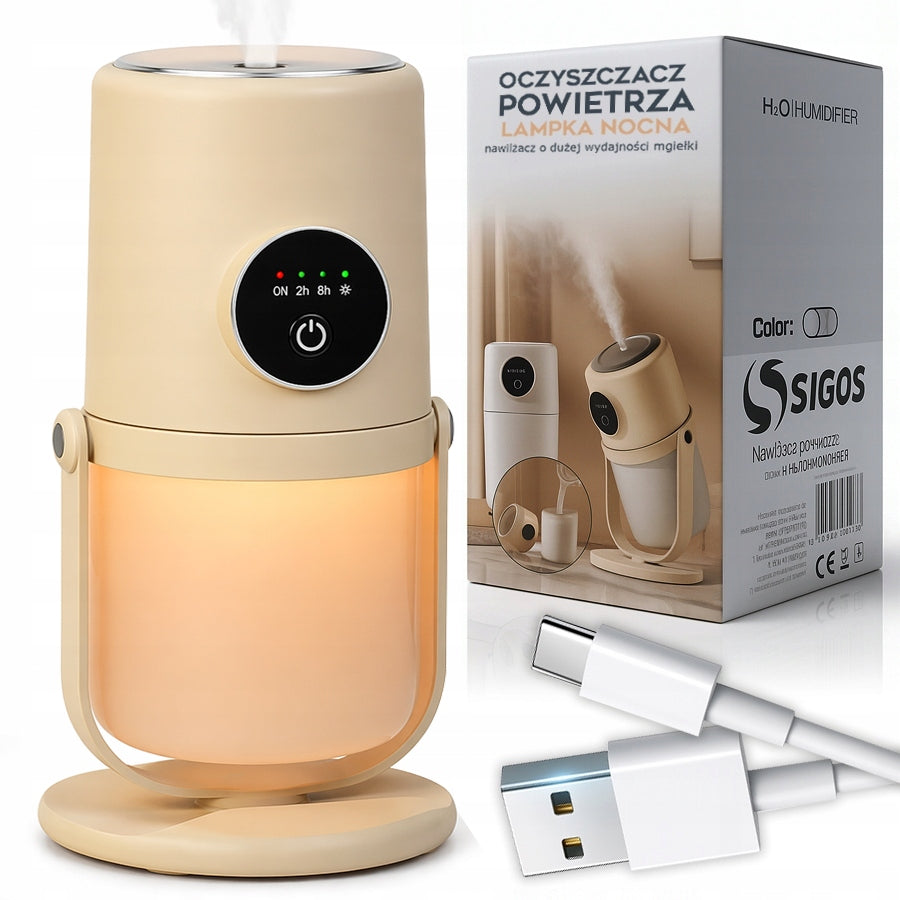 USB-C LED Air Humidifier 2in1 Night Light Quiet Diffuser Aromatherapy