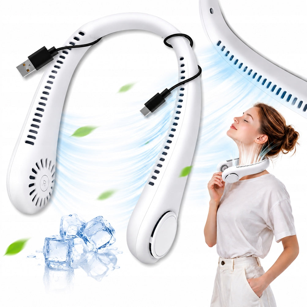 USB-C Neck Fan 3 Modes Operation Quiet Portable Windmill