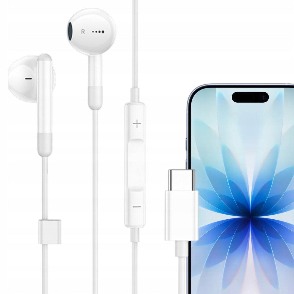 USB-C WIRED EARBUDS FOR IPHONE 15 16 17 PRO MAX IPAD MACBOOK
