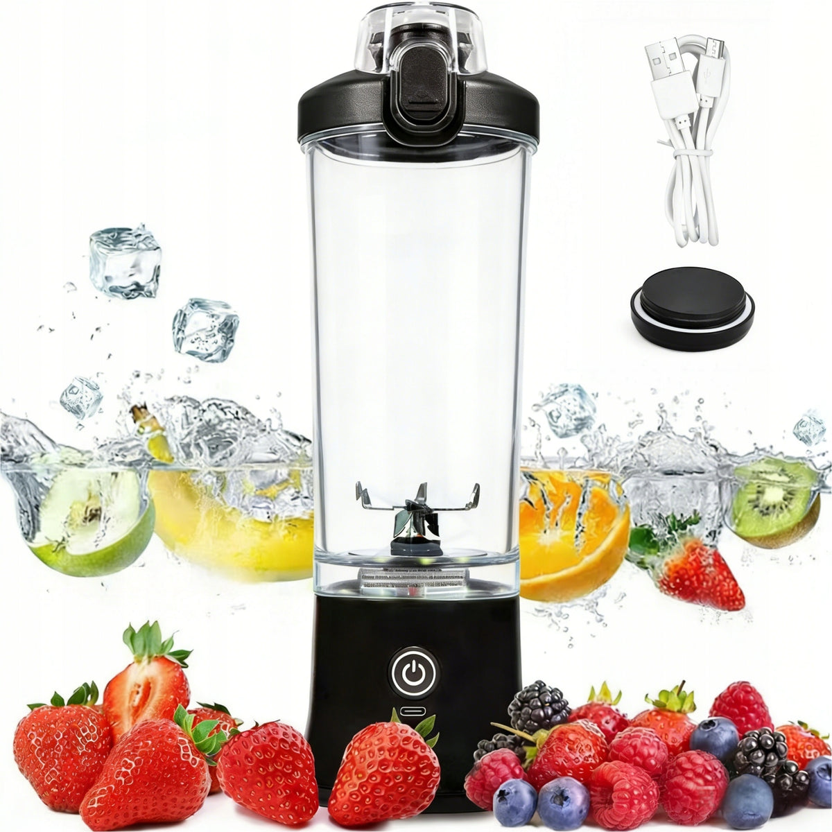 USB-C Wireless Blender For Smoothie Cocktails 6 Blades 600ml Packaging status original