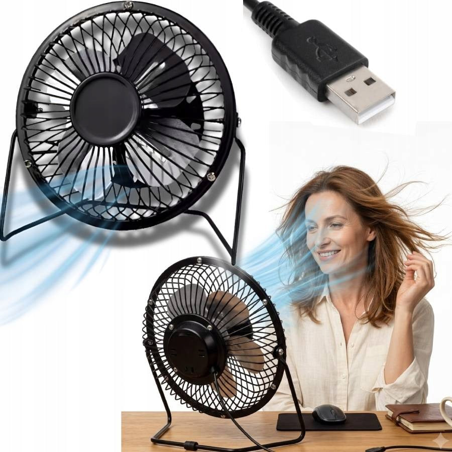 USB DESK FAN METAL QUIET SOLID LIGHTWEIGHT