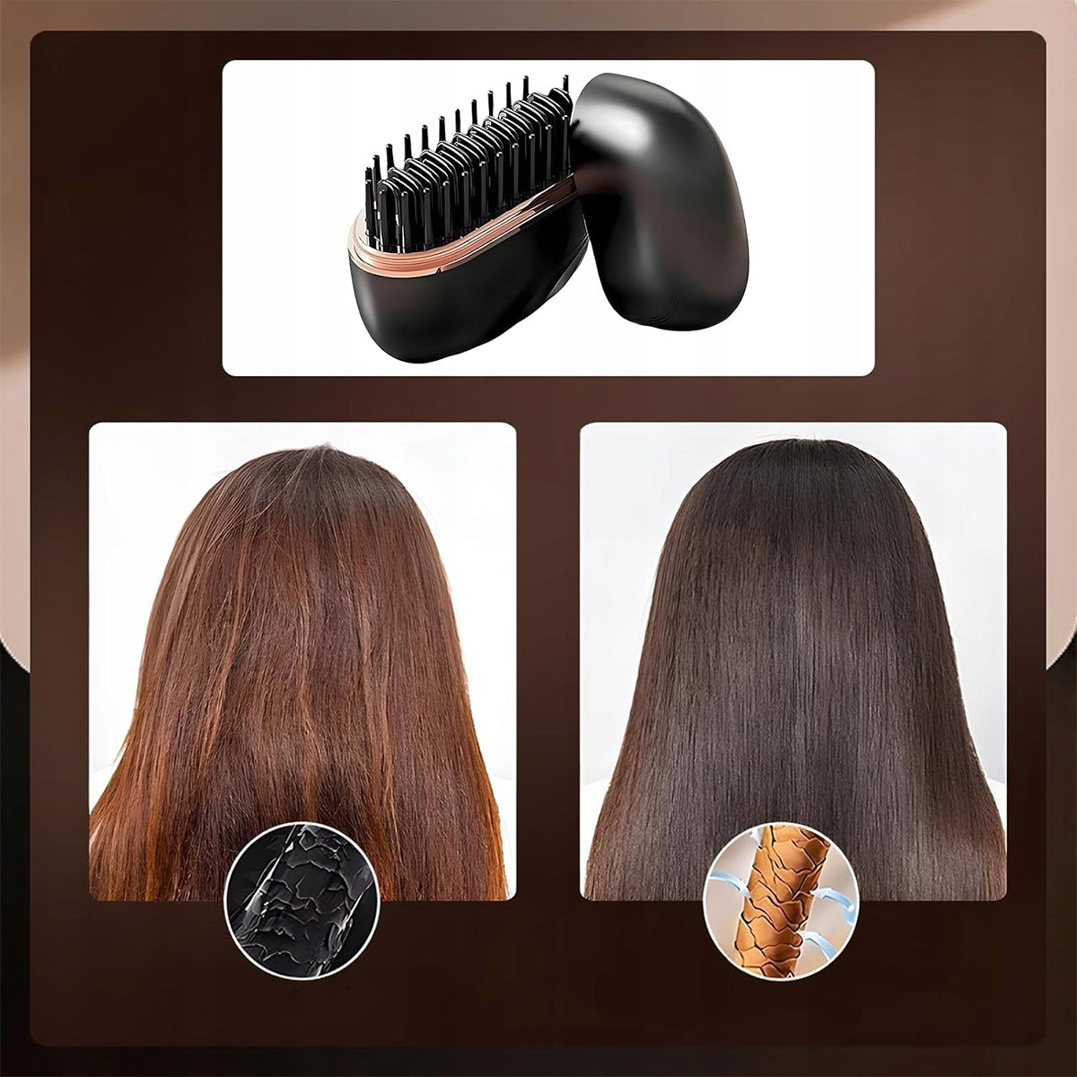 USB Hair Straightening Brush – Mini Travel Straightener, Compact Brand no brand