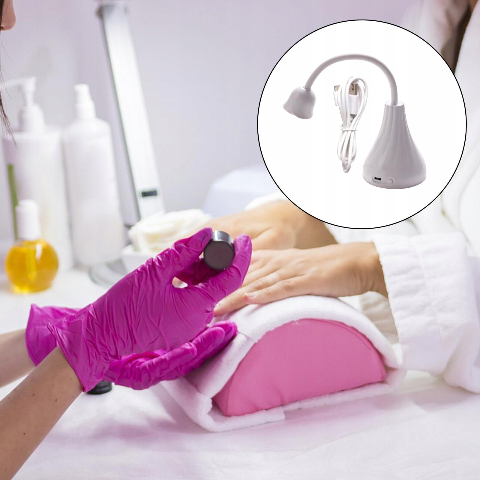 USB LED Nail Lamp Heating Light Rotation Portable Nail Dryer Rechargeable