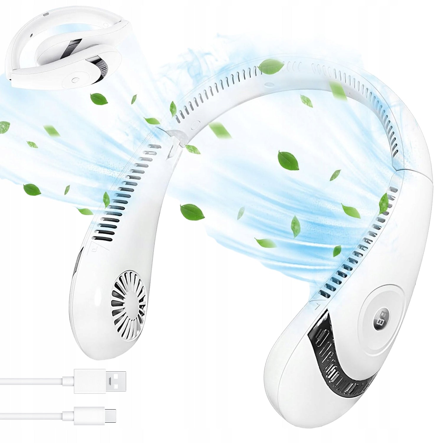 USB PORTABLE NECK FAN ADJUSTABLE 3 LEVELS STRONG ADULTS AND CHILDREN