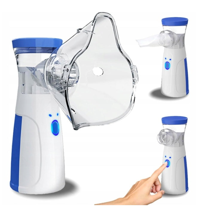 USB Rechargeable Ultrasonic Nebulizer Inhaler with 2 Masks Set