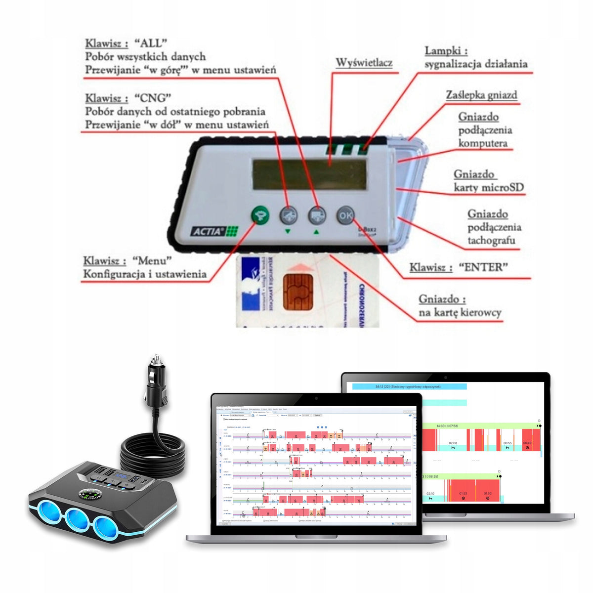 USB SPLITTER|ACTIA D-BOX 2 | NEW TACHO4.1 | PROGRAM| 06.07 | Packaging status original